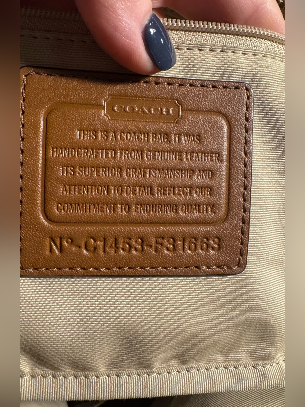 Coach Tan Pebbled Leather Tote with Removable Strap - Picture 8 of 8